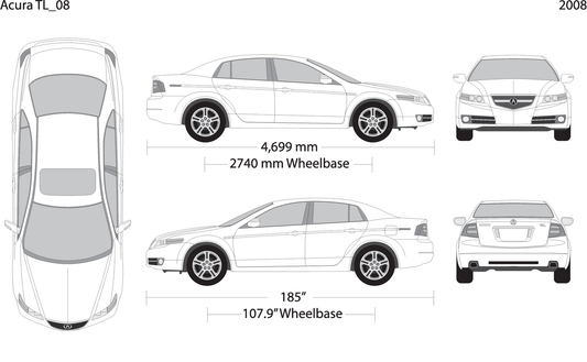2008 Acura Tl V08 Vehicle Wrap Template