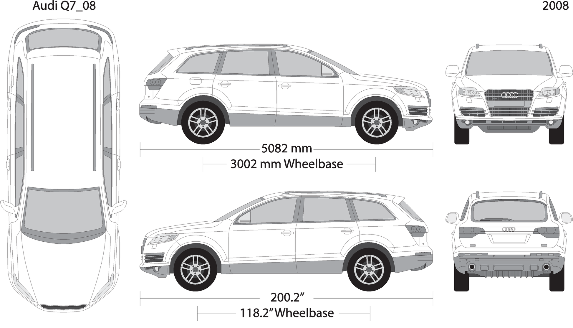 2008 Audi Q7 V08 Vehicle Wrap Template