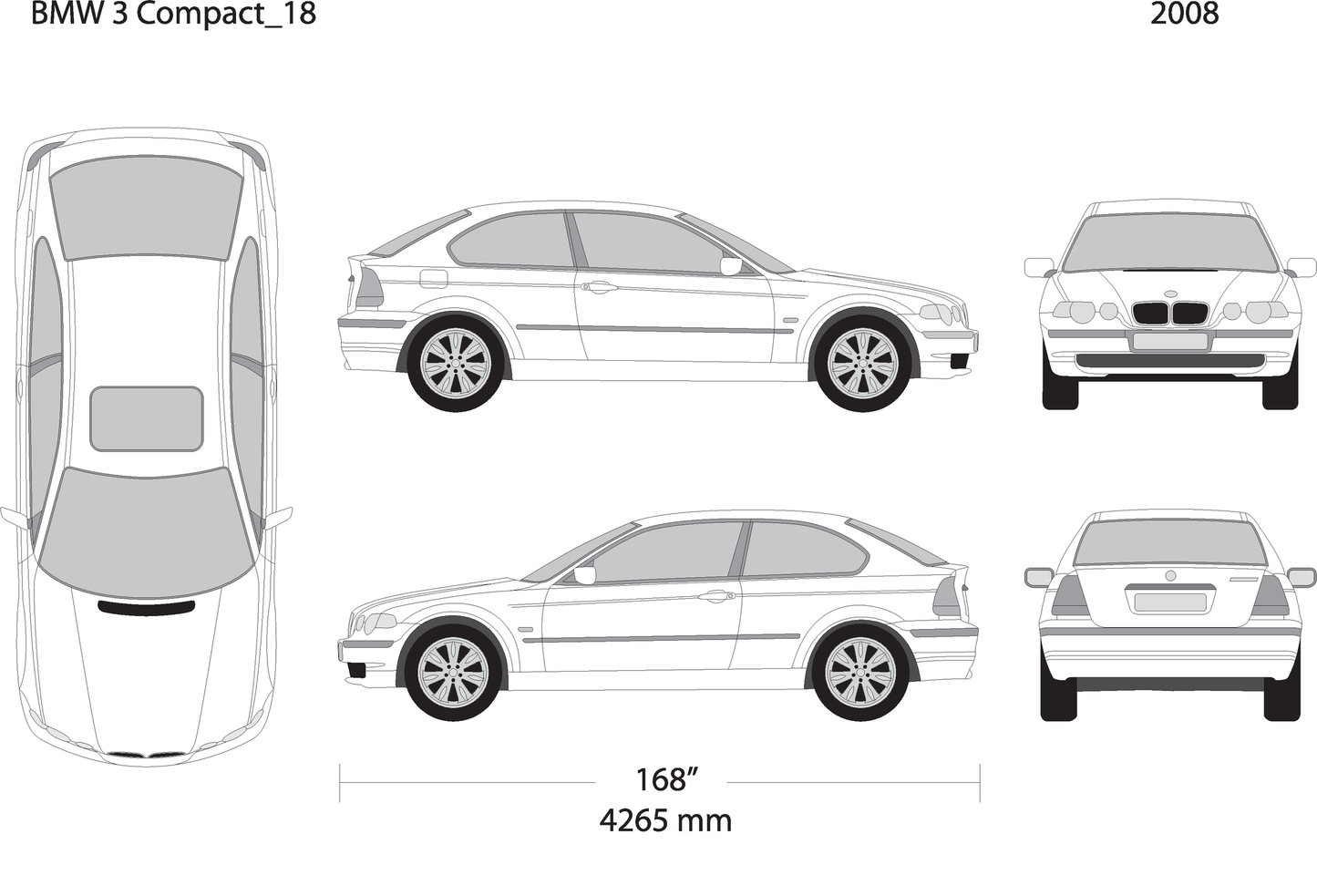 2008 Bmw 3 V18 Vehicle Wrap Template