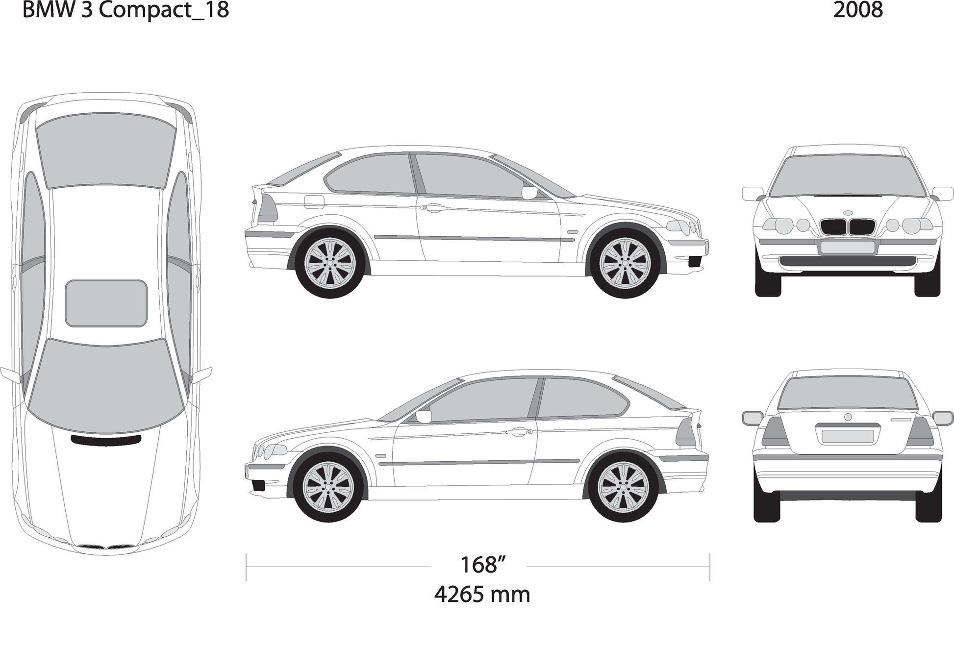 2008 Bmw 3 V18 Vehicle Wrap Template