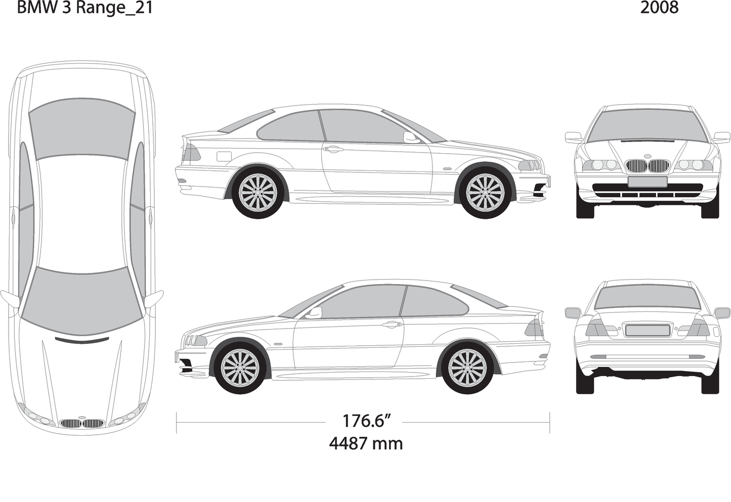 2008 Bmw 3 V21 Vehicle Wrap Template