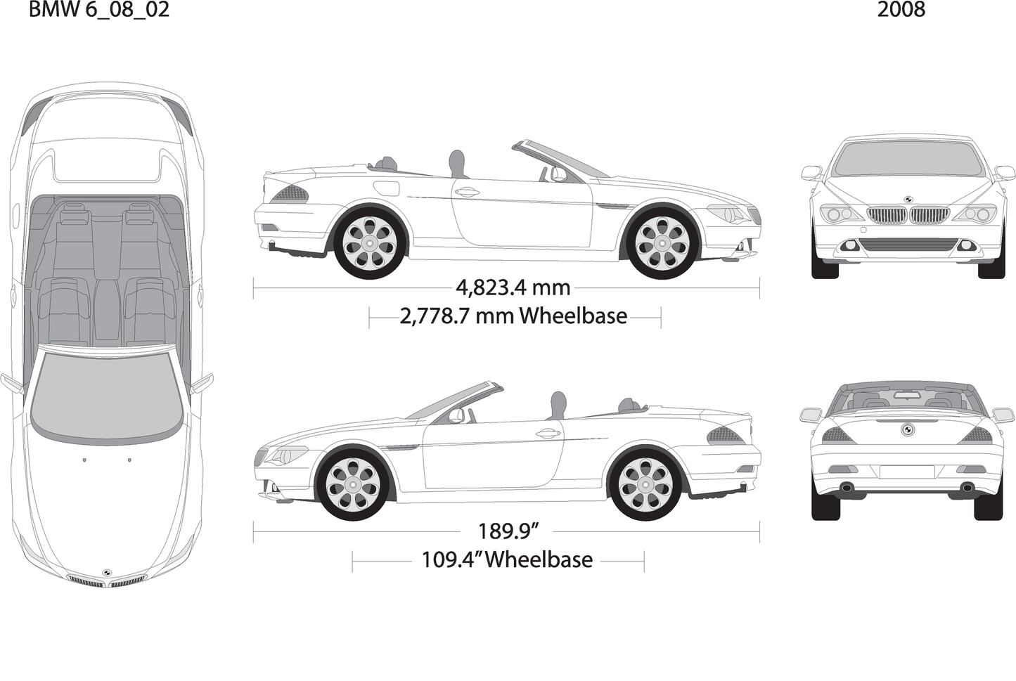 2008 Bmw 6 Convertible V02 Vehicle Wrap Template