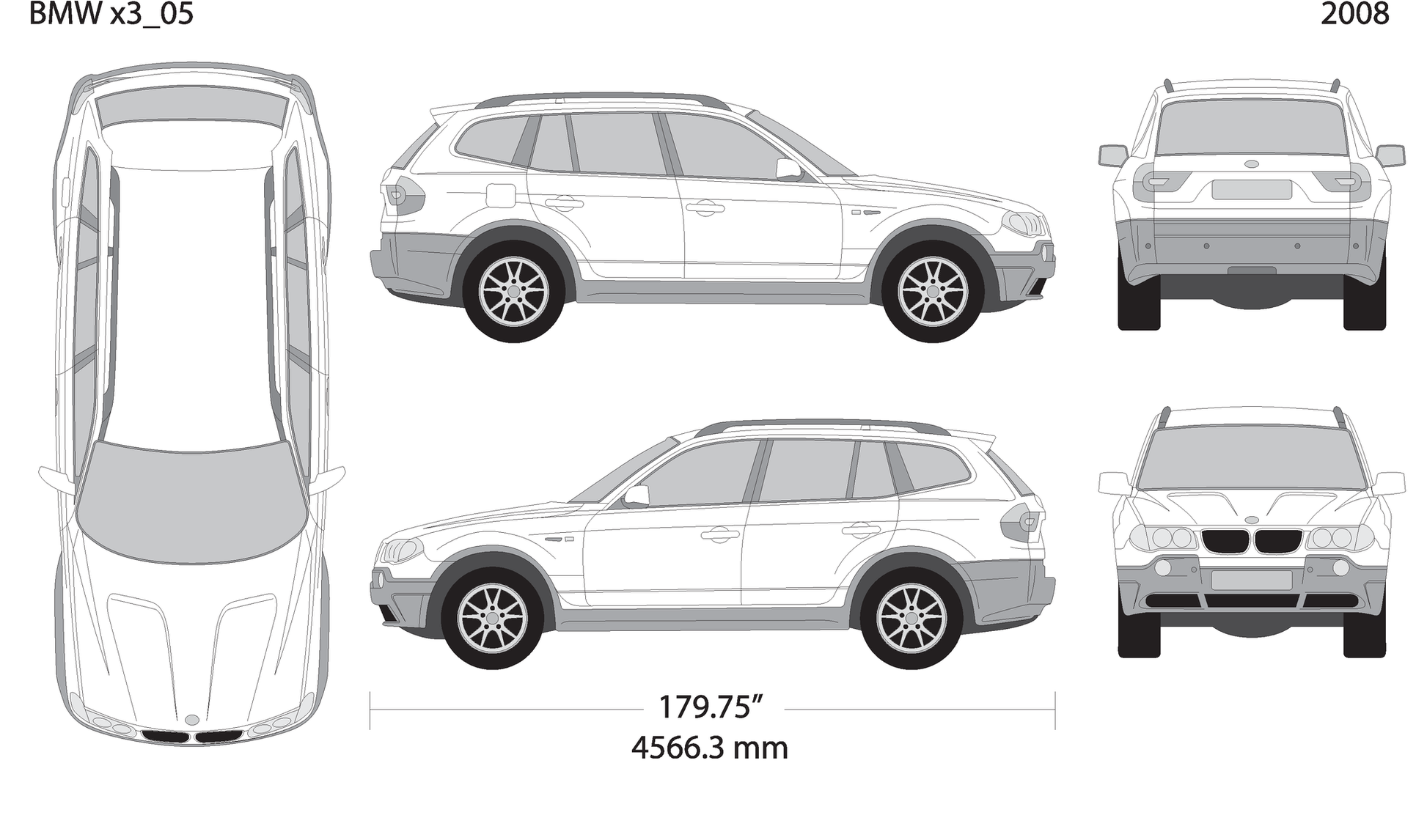 2008 Bmw X3 V08 Vehicle Wrap Template