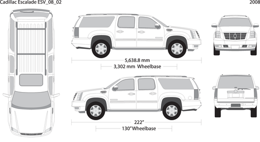 2008 Cadillac Escalade V02 Vehicle Wrap Template