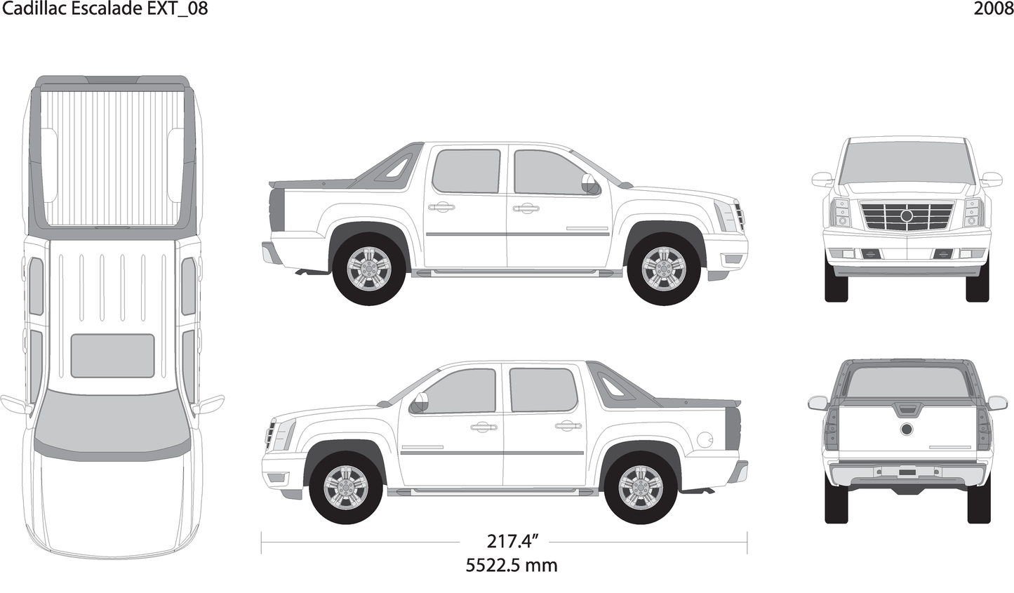 2008 Cadillac Pick Ups Escalade Ext V08 Vehicle Wrap Template