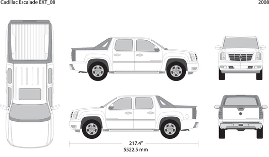 2008 Cadillac Pick Ups Escalade Ext V08 Vehicle Wrap Template