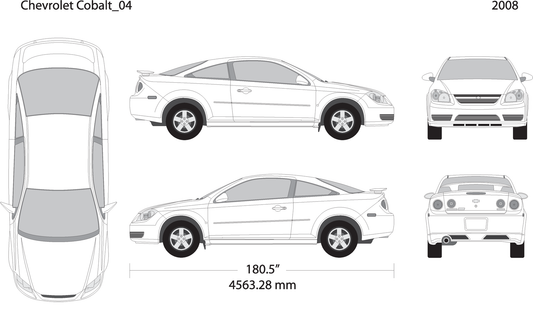 2008 Chevy Cobalt V02 Vehicle Wrap Template