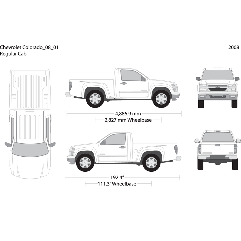 2008 Chevy Colorado V01 Vehicle Wrap Template
