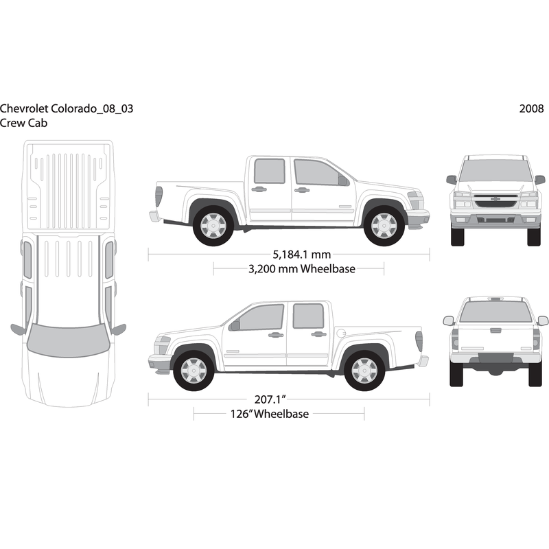 2008 Chevy Colorado V03 Vehicle Wrap Template