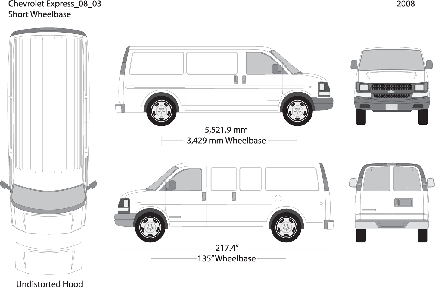 2008 Chevy Express V03 Vehicle Wrap Template