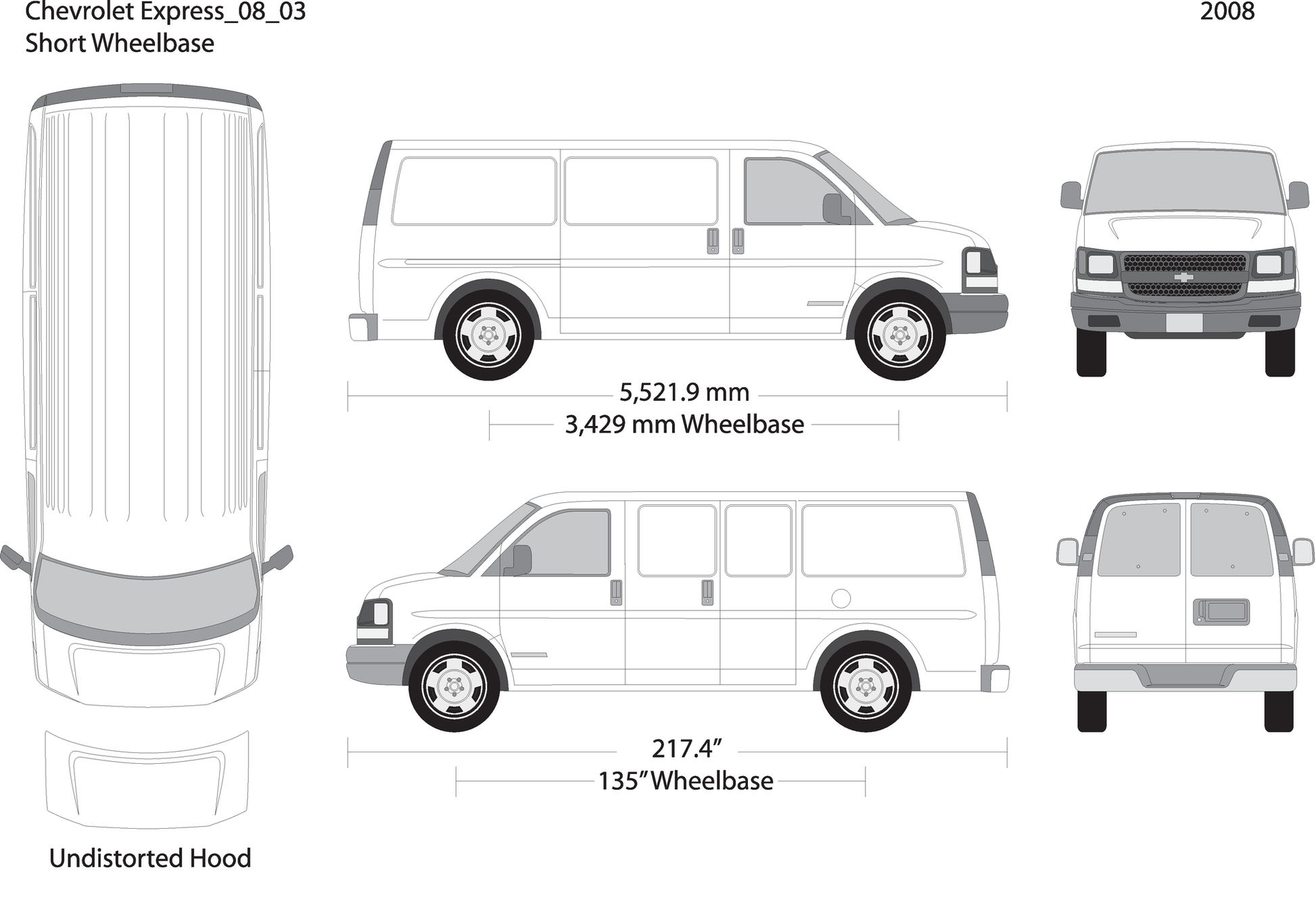 2008 Chevy Express V03 Vehicle Wrap Template