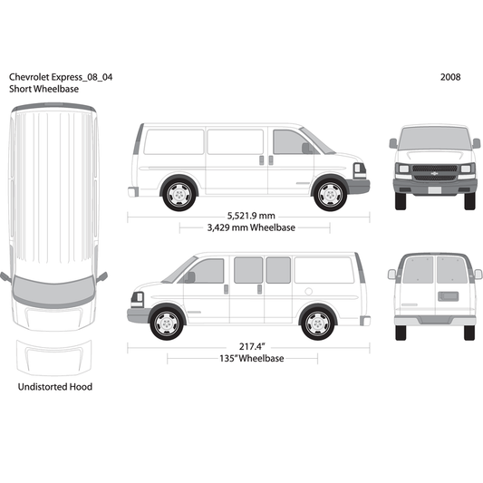 2008 Chevy Express V04 Vehicle Wrap Template