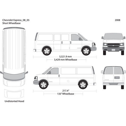 2008 Chevy Express V05 Vehicle Wrap Template