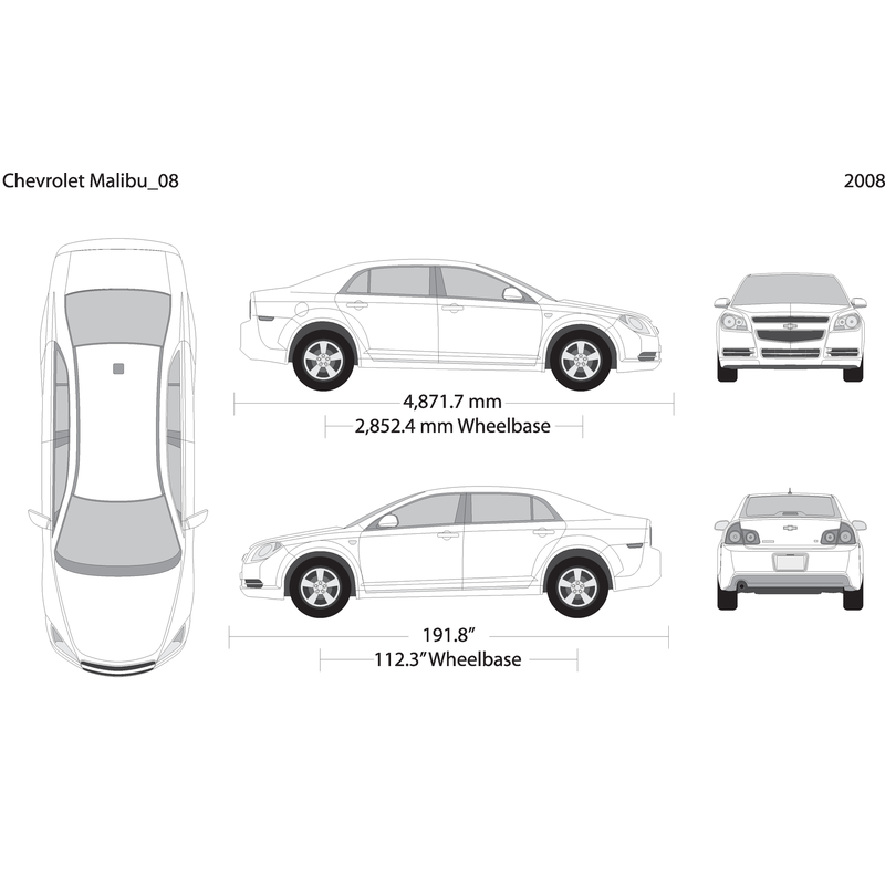 2008 Chevy Malibu V08 Vehicle Wrap Template