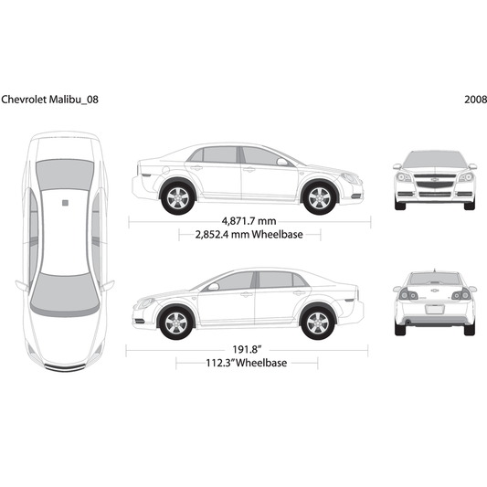 2008 Chevy Malibu V08 Vehicle Wrap Template