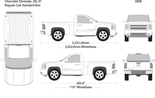 2008 Chevy Silverado 1500 V01 Vehicle Wrap Template