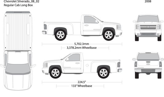 2008 Chevy Silverado 1500 V02 Vehicle Wrap Template
