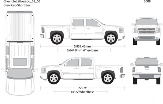 2008 Chevy Silverado 1500 V06 Vehicle Wrap Template