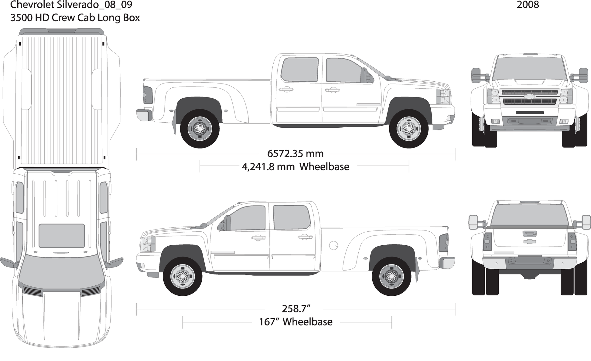 2008 Chevy Silverado 2500 3500 Hd V09 Vehicle Wrap Template