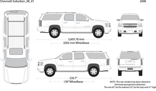 2008 Chevy Suburban V01 Vehicle Wrap Template