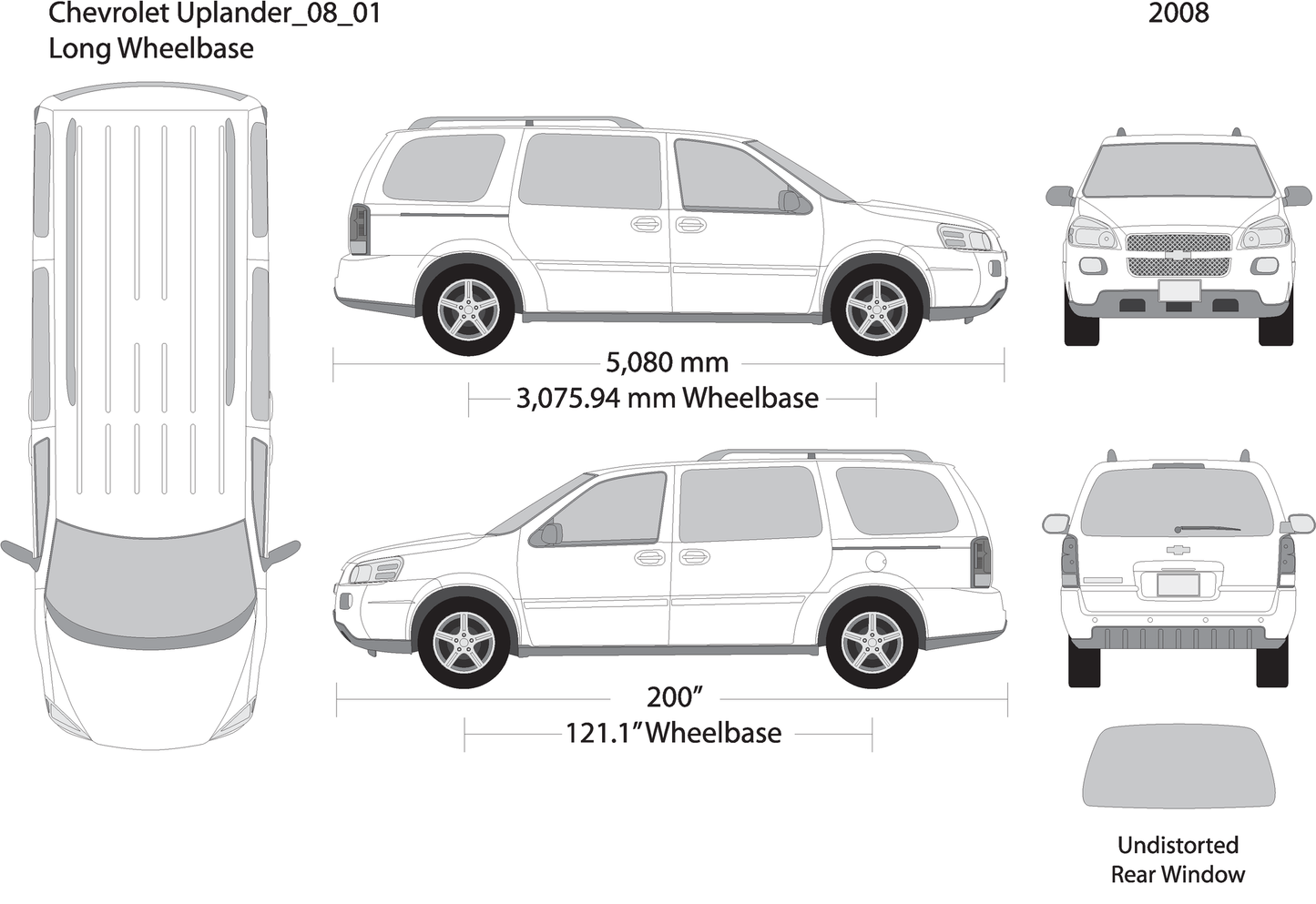 2008 Chevy Uplander V01 Vehicle Wrap Template