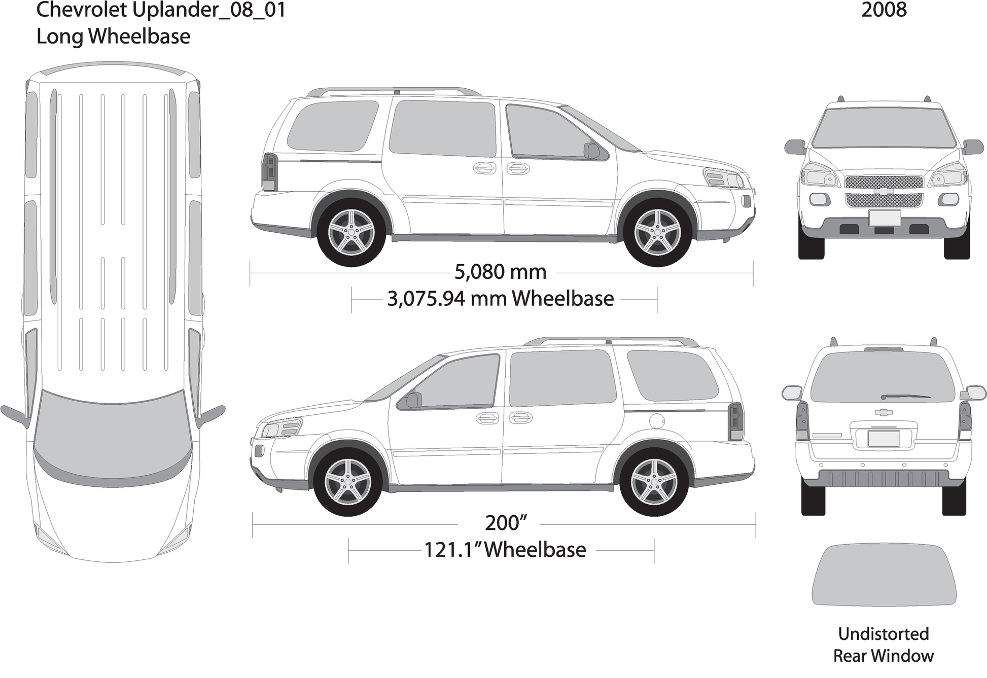 2008 Chevy Uplander V01 Vehicle Wrap Template