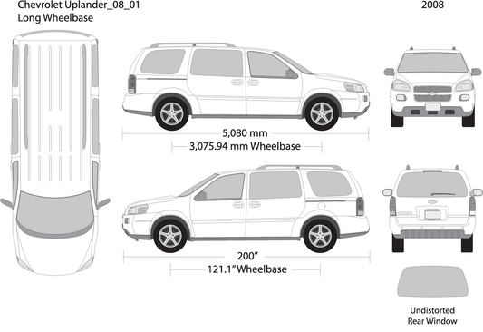 2008 Chevy Uplander V01 Vehicle Wrap Template