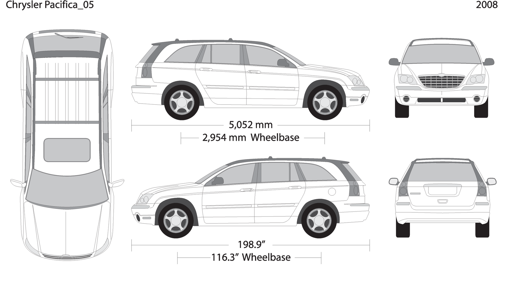2008 Chrysler Pacifica V05 Vehicle Wrap Template