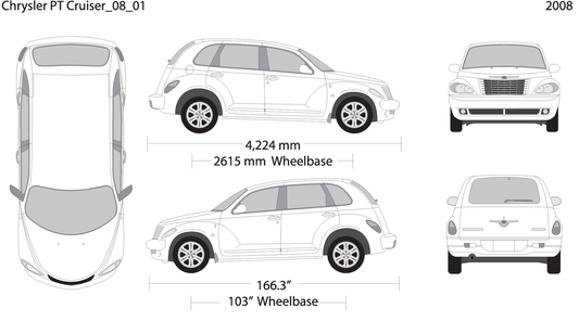 2008 Chrysler Pt Cruiser V01 Vehicle Wrap Template