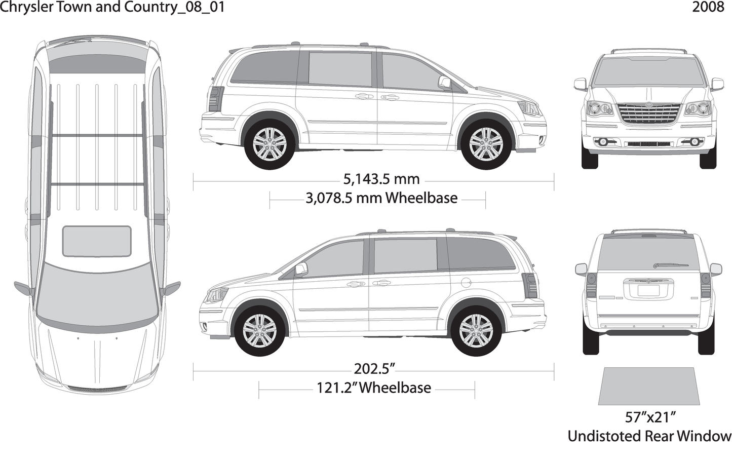 2008 Chrysler Town And Country V01 Vehicle Wrap Template