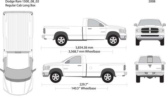2008 Dodge Ram 1500 V02 Vehicle Wrap Template