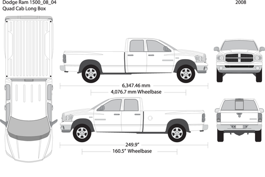 2008 Dodge Ram 1500 V04 Vehicle Wrap Template