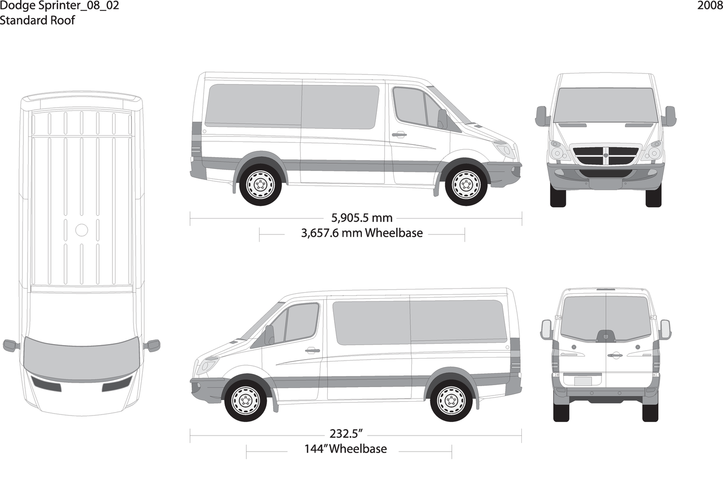 2008 Dodge Sprinter V02 Vehicle Wrap Template