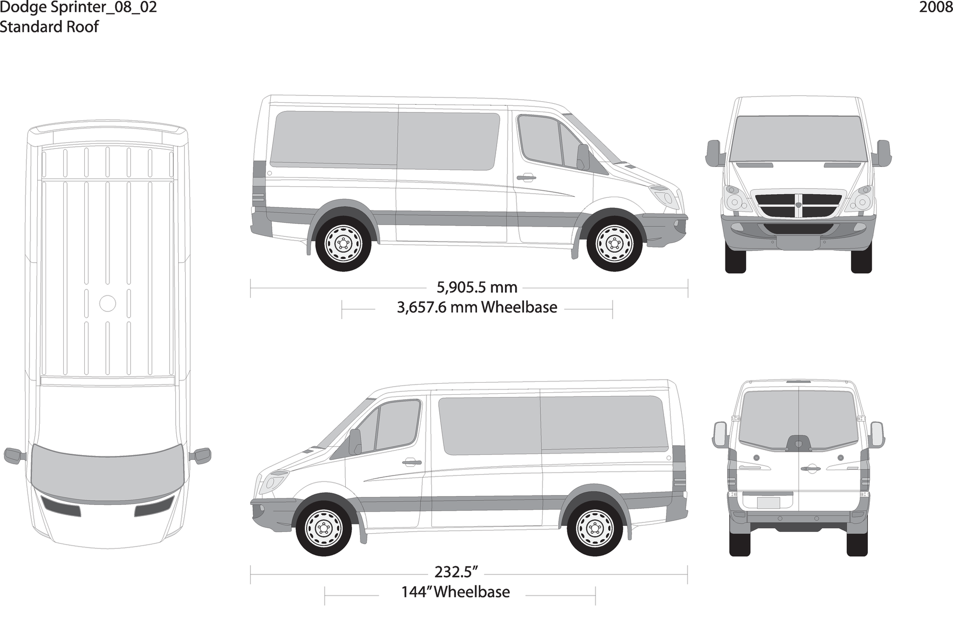 2008 Dodge Sprinter V02 Vehicle Wrap Template