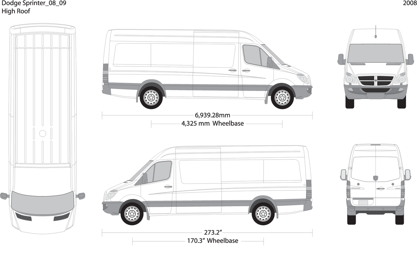 2008 Dodge Sprinter V09 Vehicle Wrap Template