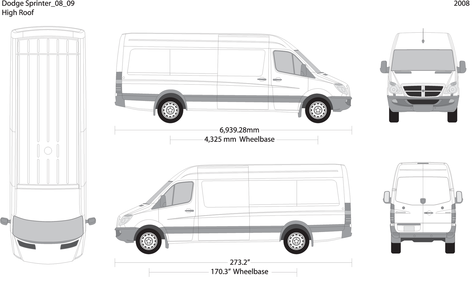 2008 Dodge Sprinter V09 Vehicle Wrap Template
