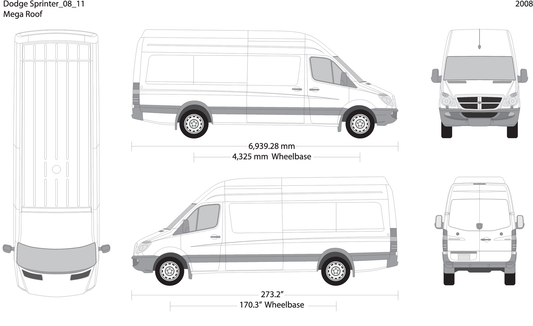 2008 Dodge Sprinter V11 Vehicle Wrap Template