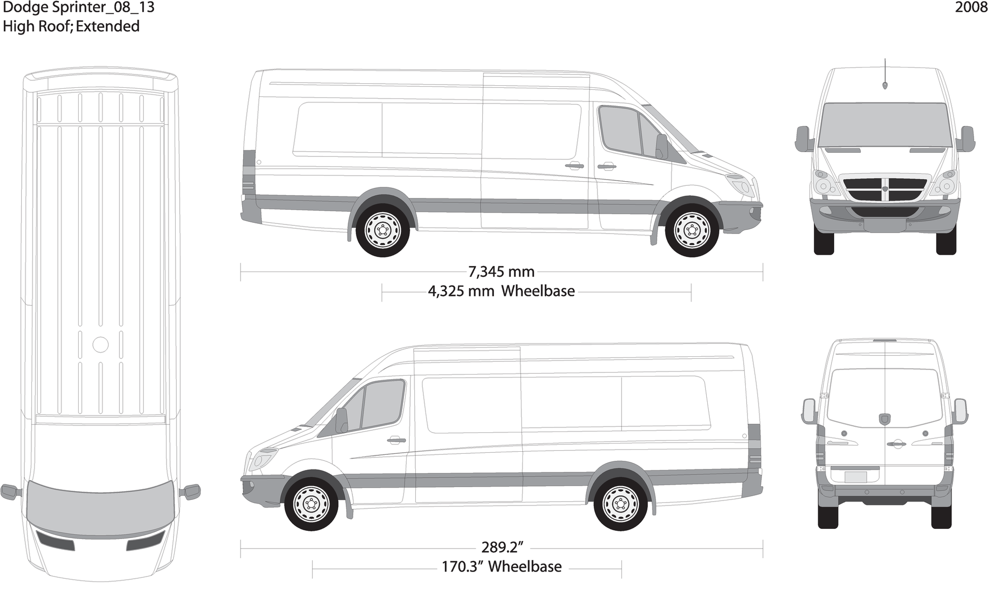 2008 Dodge Sprinter V13 Vehicle Wrap Template