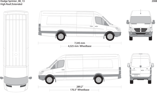 2008 Dodge Sprinter V13 Vehicle Wrap Template