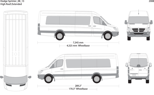 2008 Dodge Sprinter V14 Vehicle Wrap Template