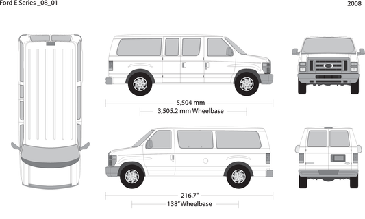2008 Ford E Series V01 Vehicle Wrap Template