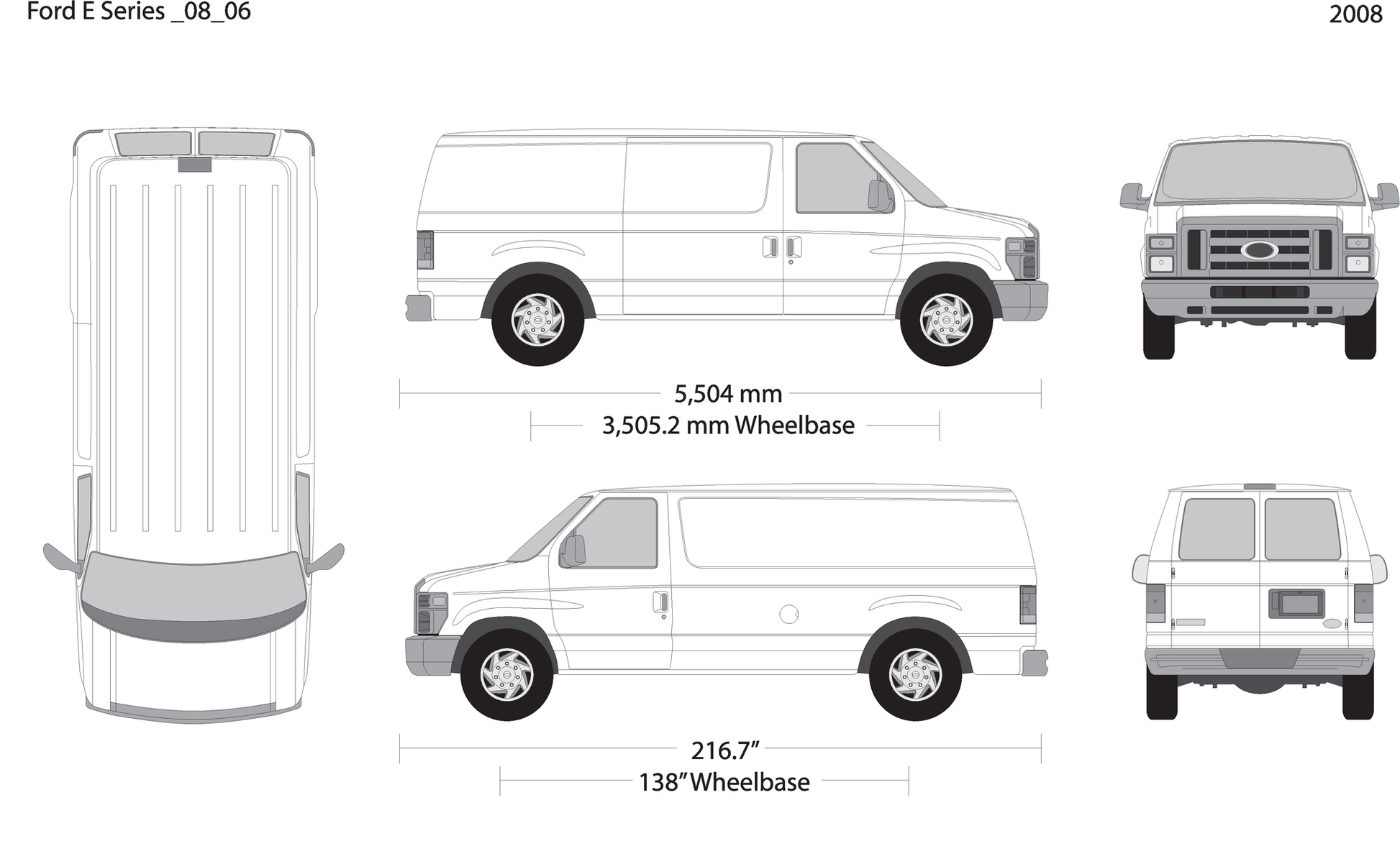 2008 Ford E Series V06 Vehicle Wrap Template