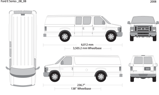 2008 Ford E Series V08 Vehicle Wrap Template