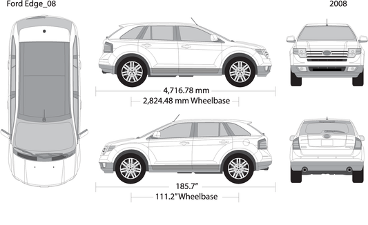 2008 Ford Edge V08 Vehicle Wrap Template