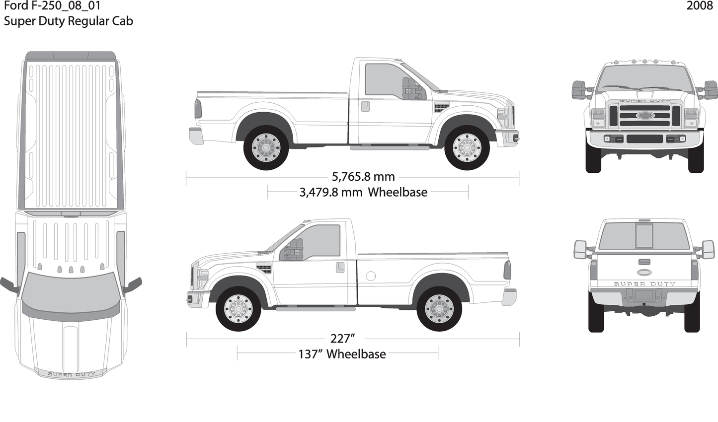 2008 Ford F 250 V01 Vehicle Wrap Template