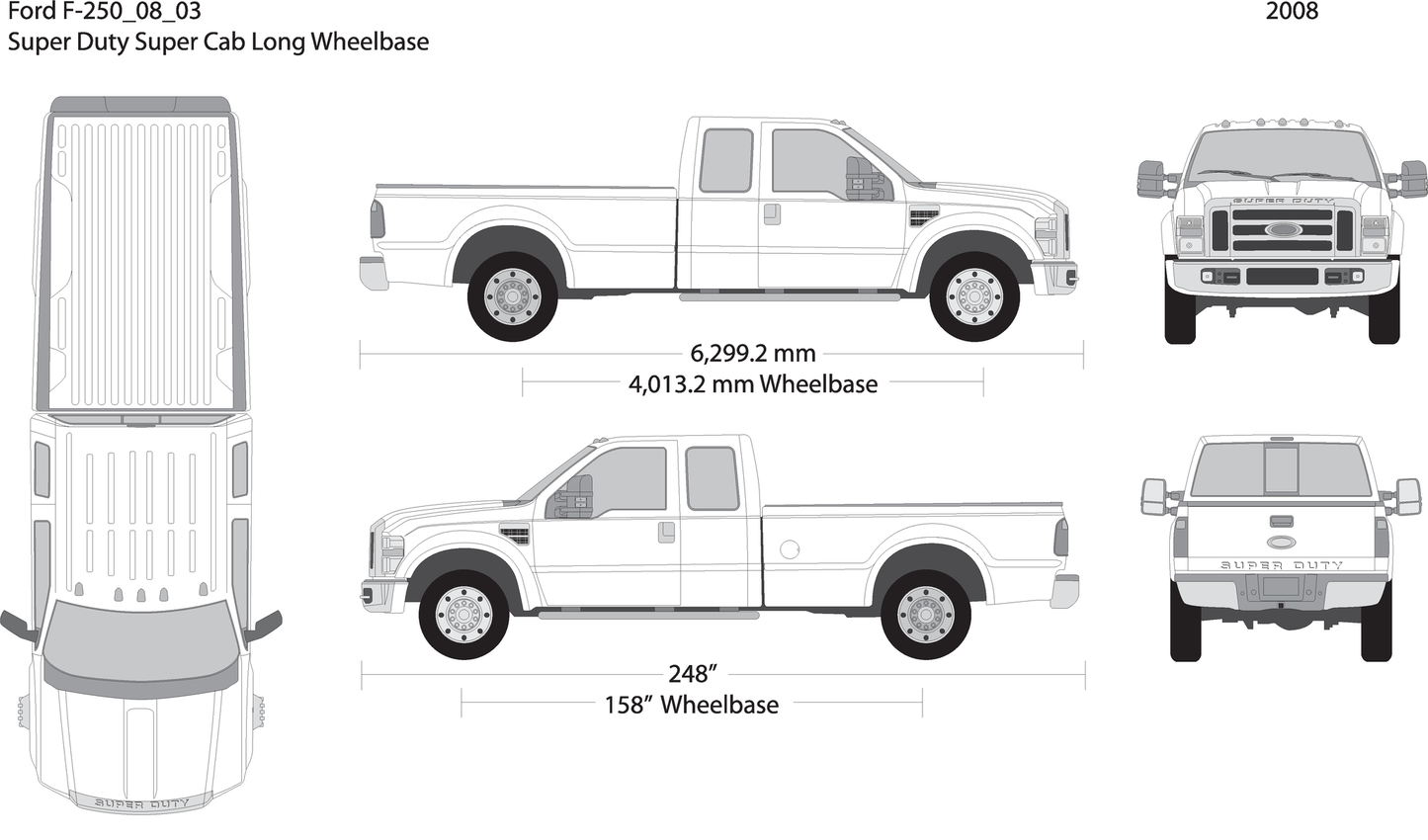 2008 Ford F 250 V03 Vehicle Wrap Template