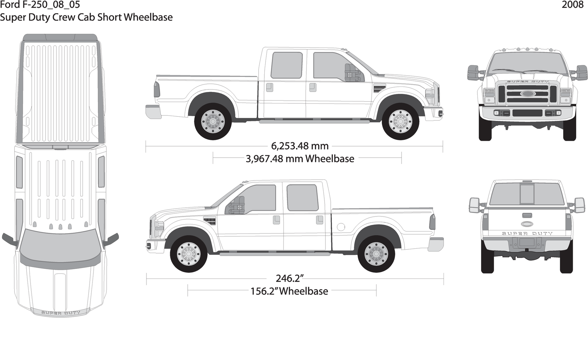2008 Ford F 250 V05 Vehicle Wrap Template