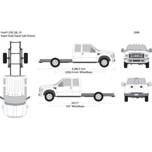 2008 Ford F 550 V10 Vehicle Wrap Template