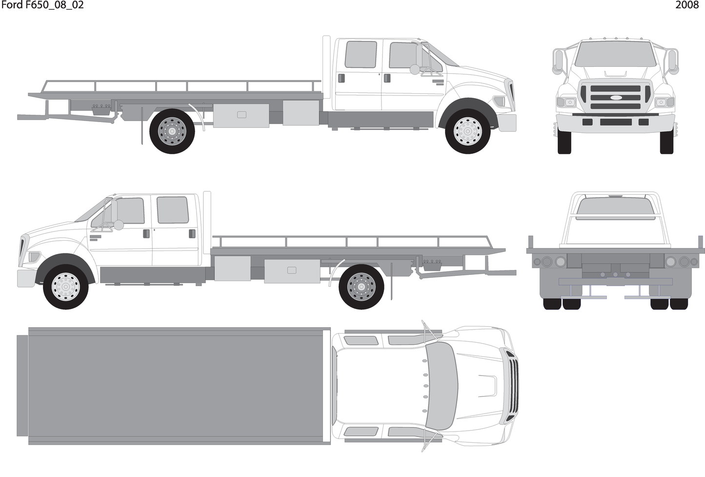 2008 Ford F 650 V02 Vehicle Wrap Template