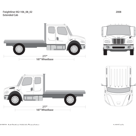 2008 Frieghtliner M2 106 V02 Vehicle Wrap Template